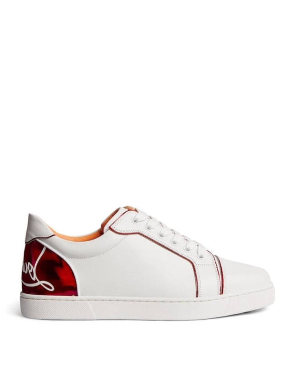 Christian Louboutin White Sneakers Red Heel Panel Viera Fun Size 42 10 Us